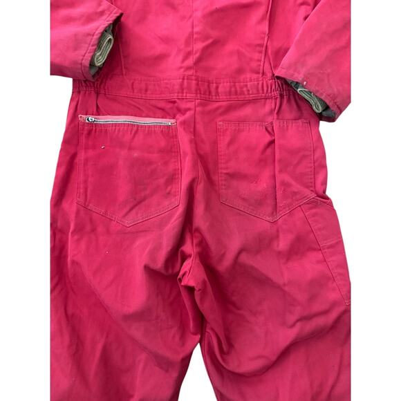 Vintage Wells Blizzard Pruf red overalls zippered collared suit medium - Picture 8 of 16